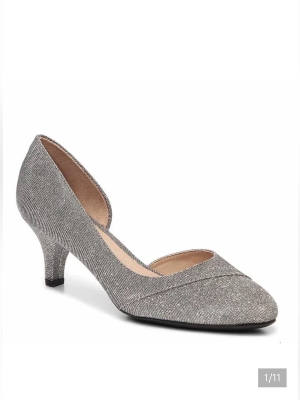 Naturalizer Shimmering Silver Heels Comfort Shoes
